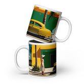 American vintage ceramic mug with the Miami Mid-Century artwork by Drese Art