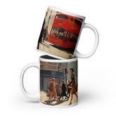 Vintage London ceramic mug with the London Retro artwork by Drese Art