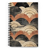 Japanese vintage pattern spiral notebook with the Aged Tides artwork by Drese Art