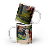 Pride-inspired American vintage ceramic mug with the Springtime Serenade artwork by Drese Art