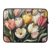 15-inch laptop sleeve Whispers of Spring by Drese Art — delicate florals in fresh greens
