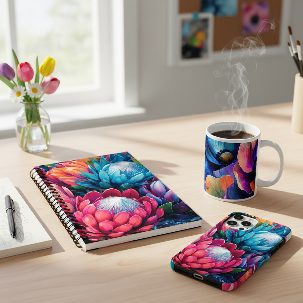 Lifestyle image of desk setup essentials by Drese Art