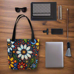 aboriginal-floral-tote-bag-blooming-dreamtime-drese-art-3