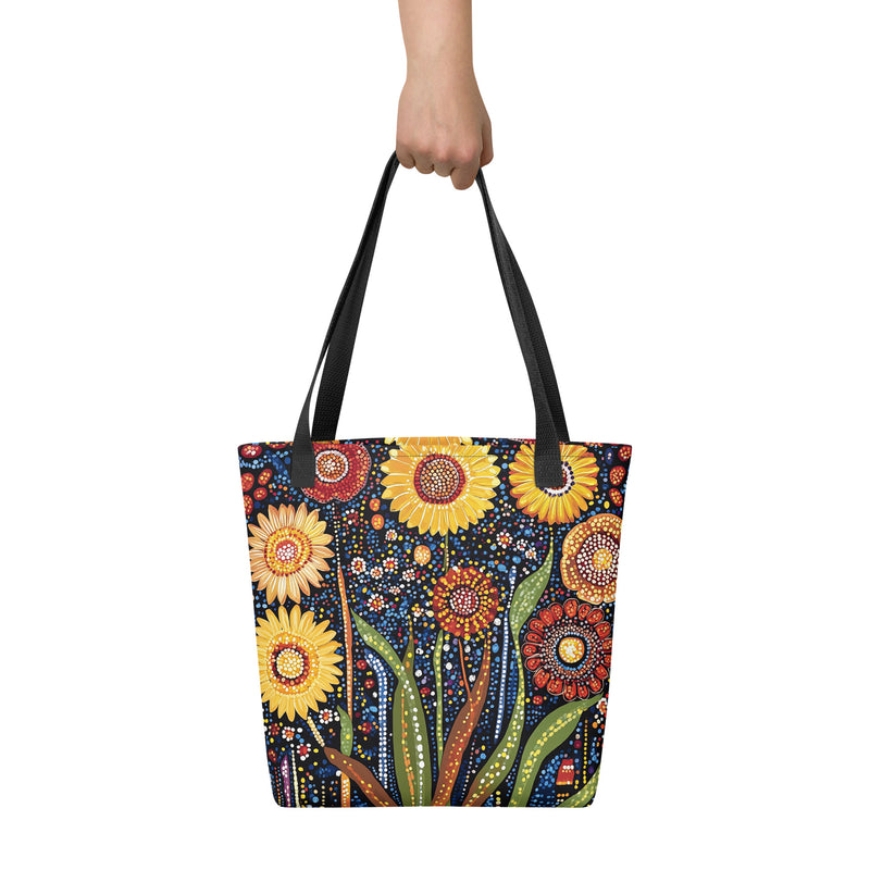 aboriginal-floral-tote-bag-sunlit-dreaming-drese-art-2
