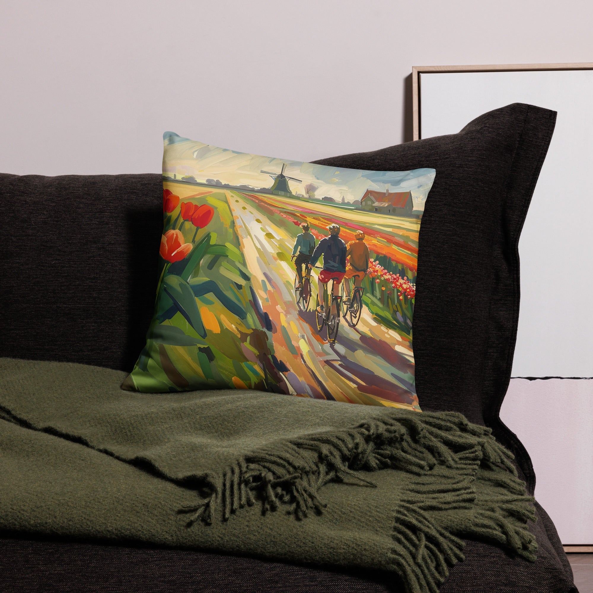 Throw Pillow - Through Tulip Fields | Drese Art