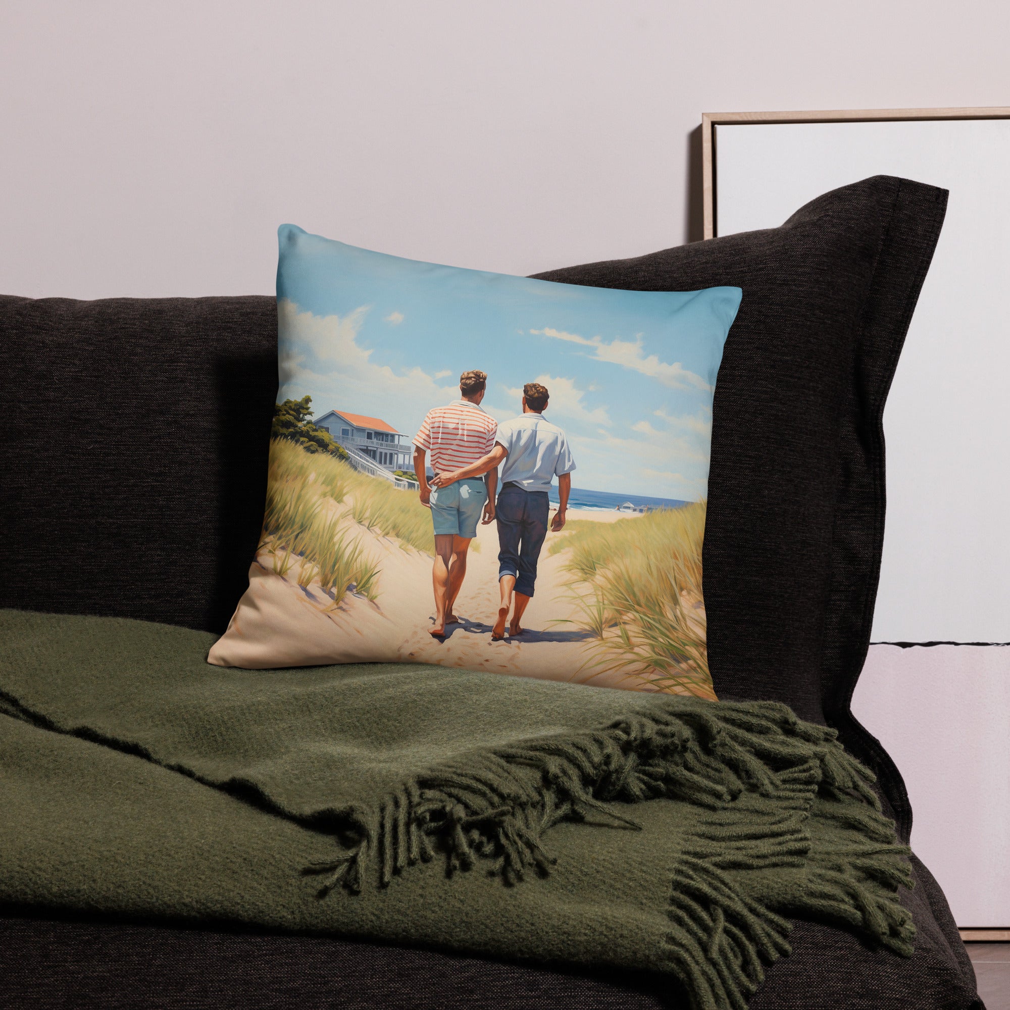 Throw Pillow - Stroll by the Beach | Drese Art