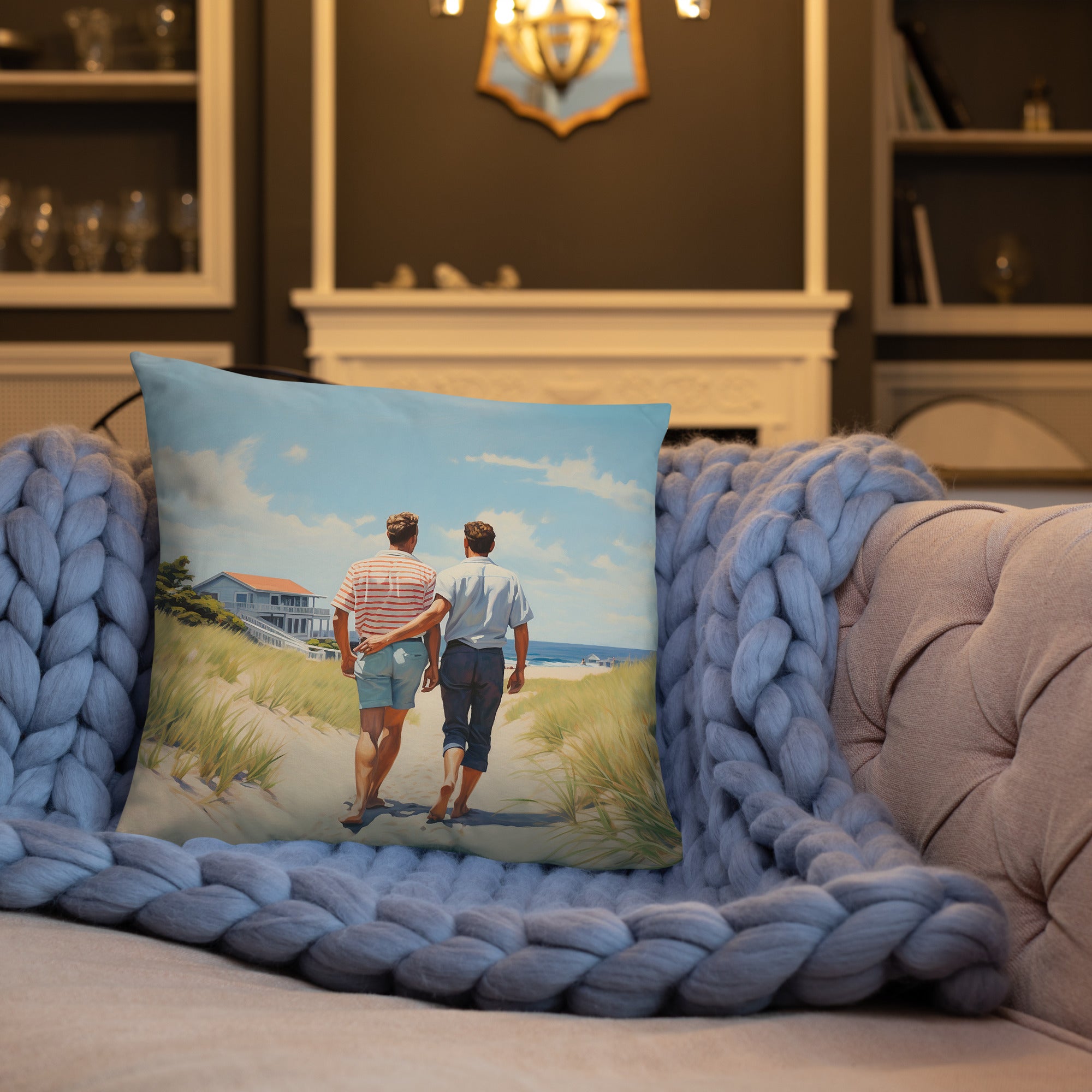 Throw Pillow - Stroll by the Beach | Drese Art