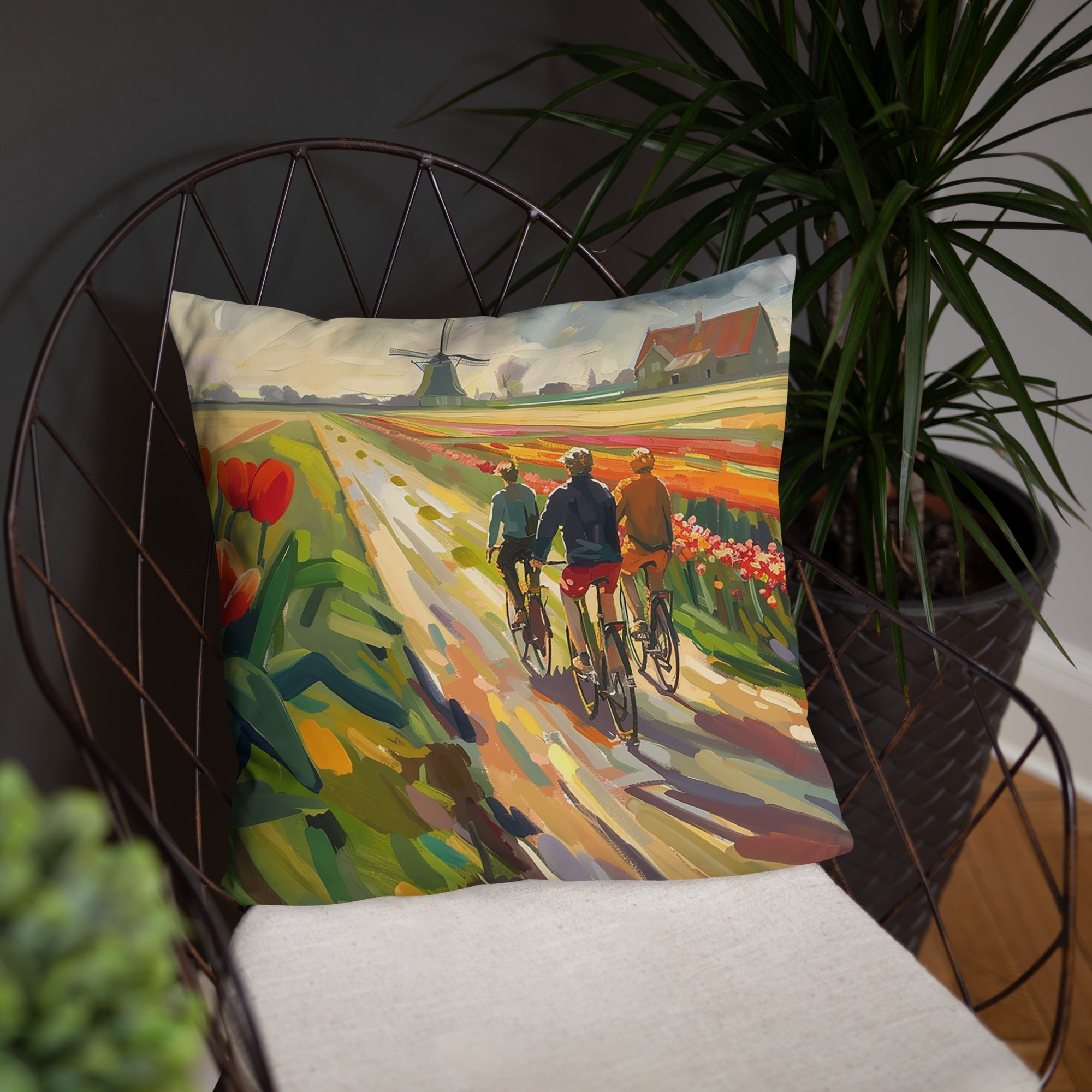 Throw Pillow - Through Tulip Fields | Drese Art