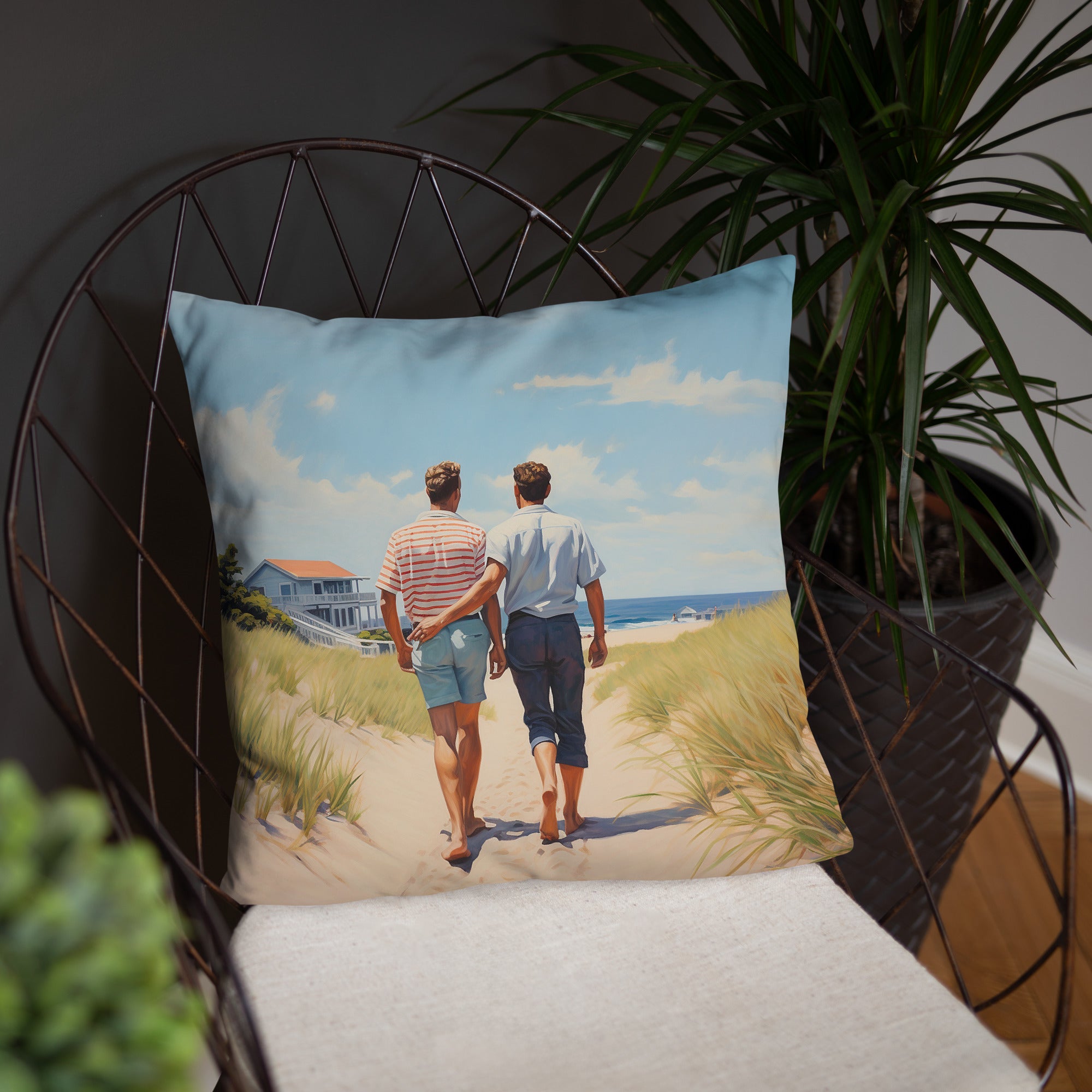 Throw Pillow - Stroll by the Beach | Drese Art