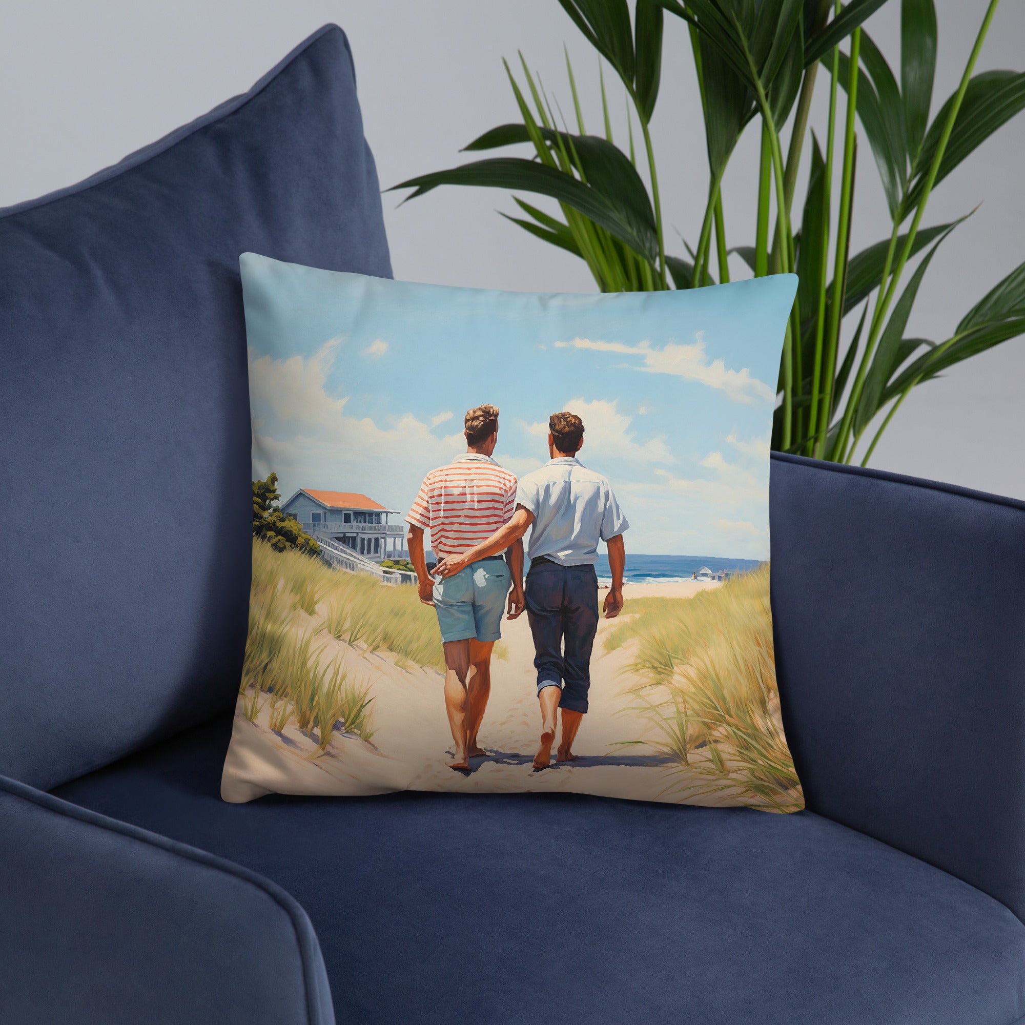 Throw Pillow - Stroll by the Beach | Drese Art