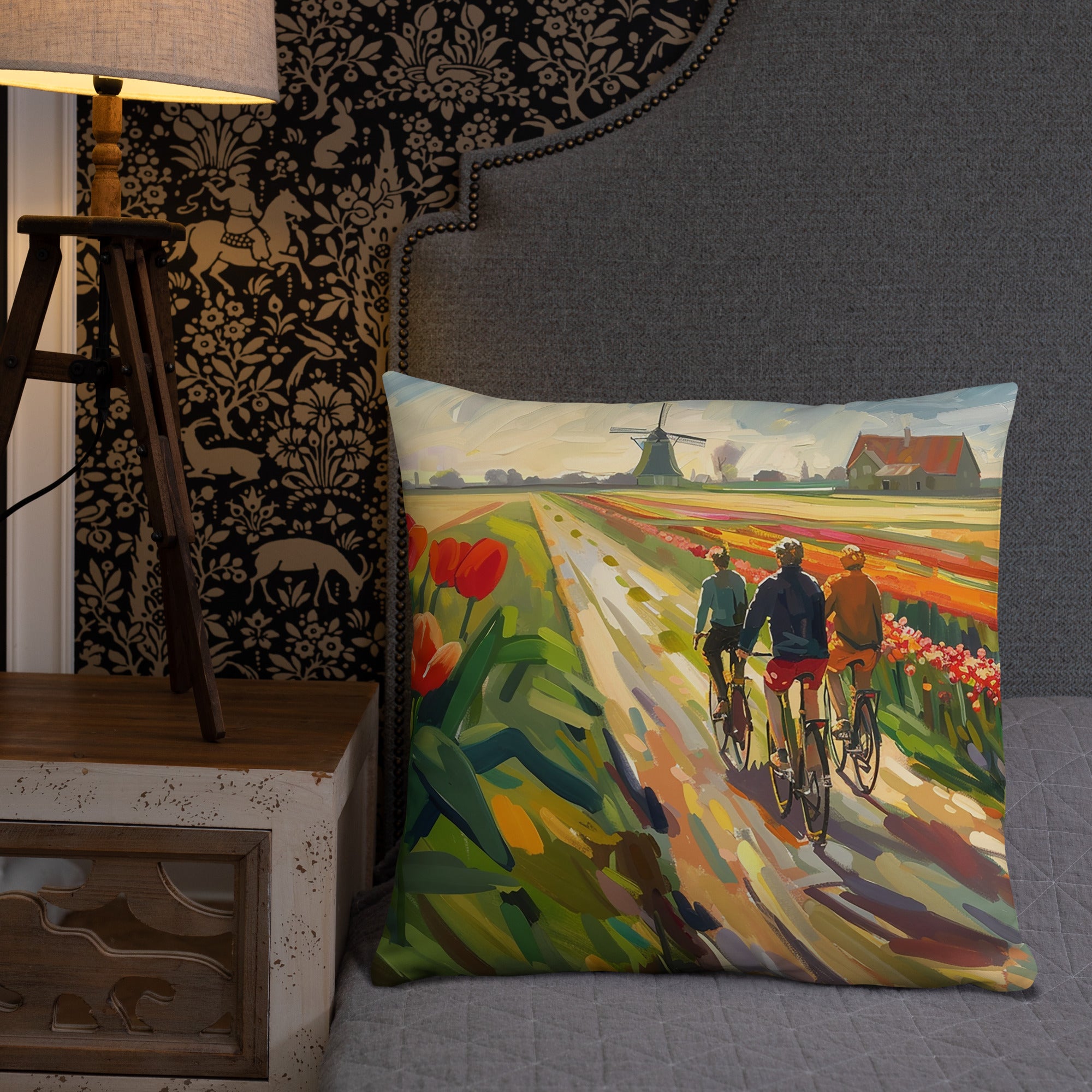 Throw Pillow - Through Tulip Fields | Drese Art