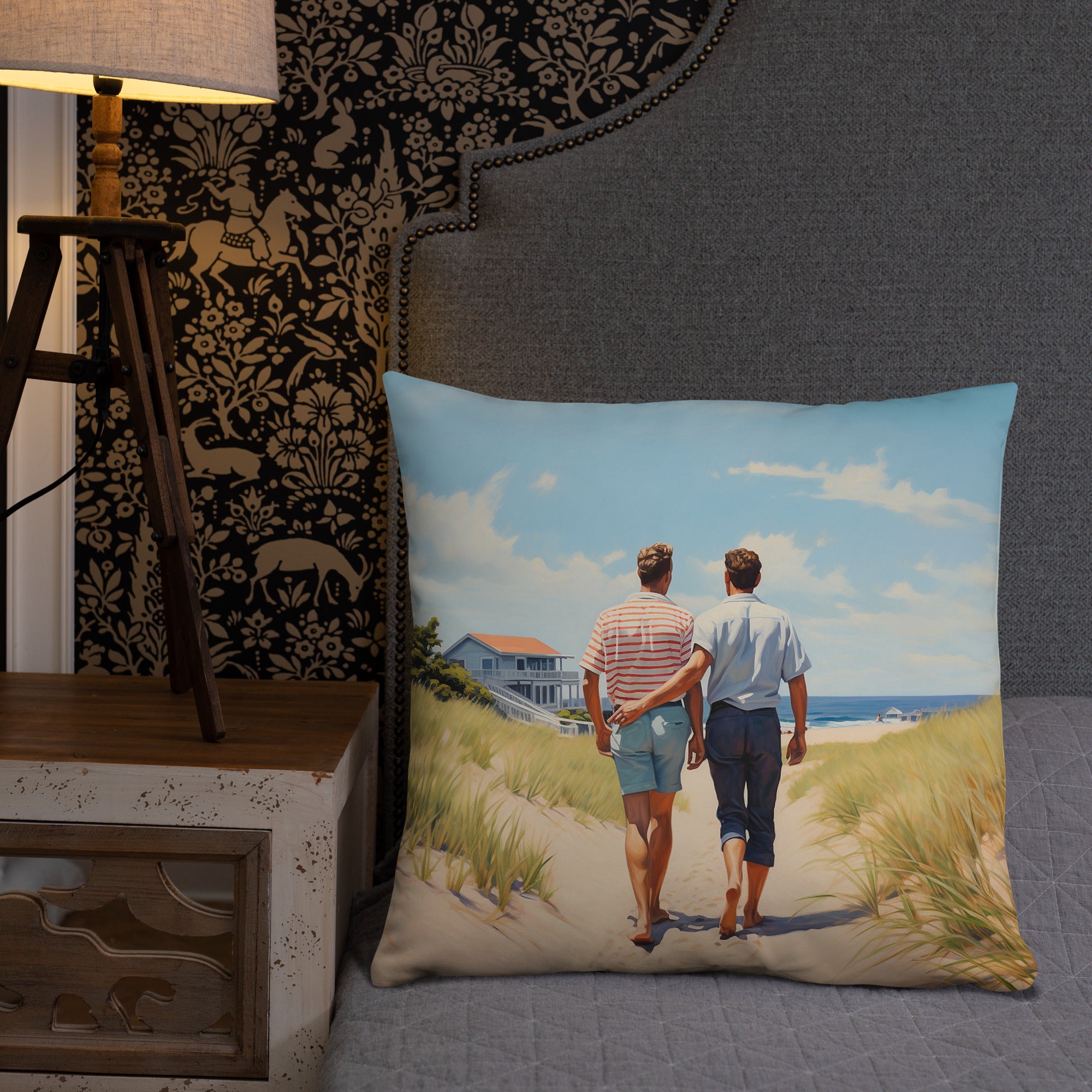 Throw Pillow - Stroll by the Beach | Drese Art