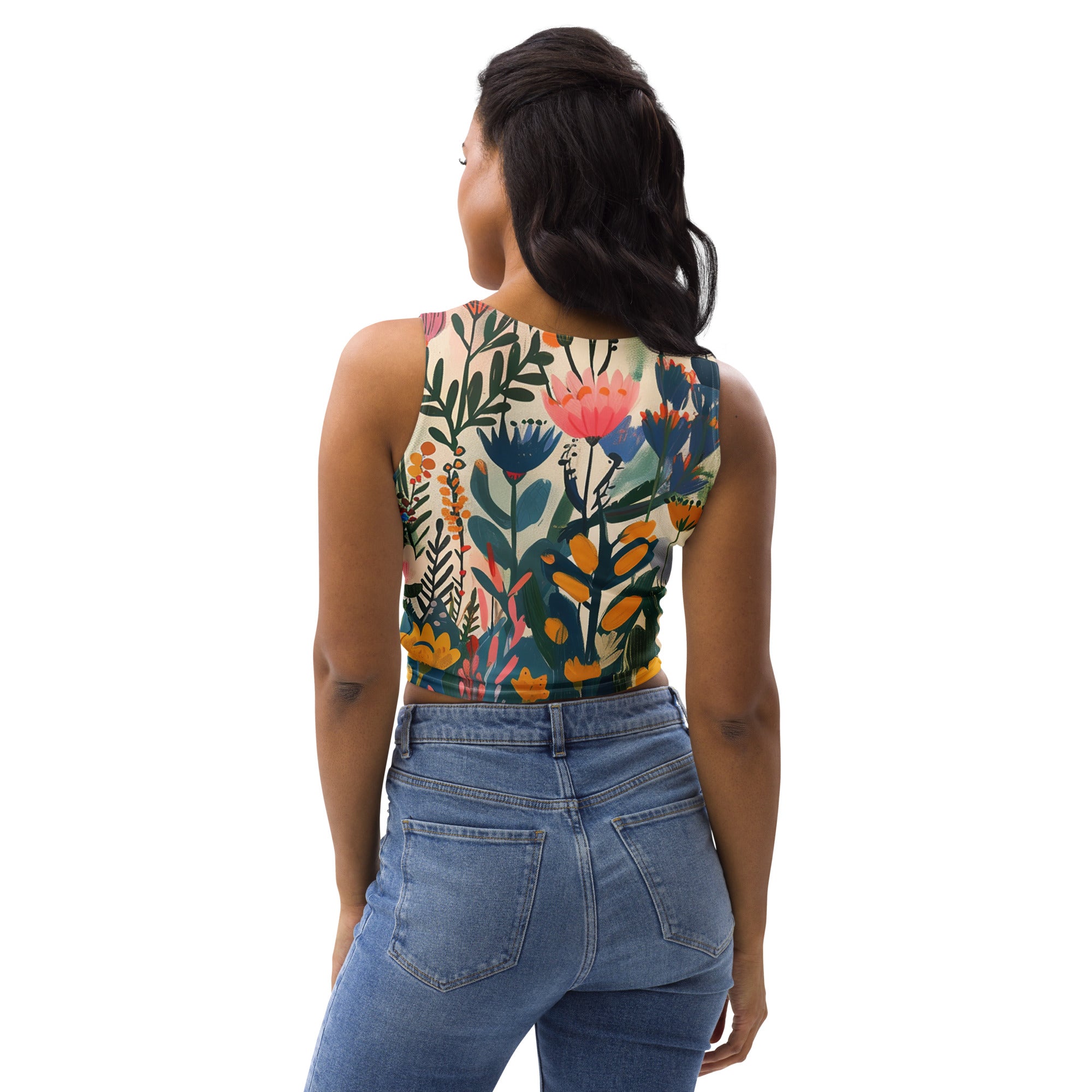 Damen Crop-Top  - Nordischer Blumenzauber | Drese Art