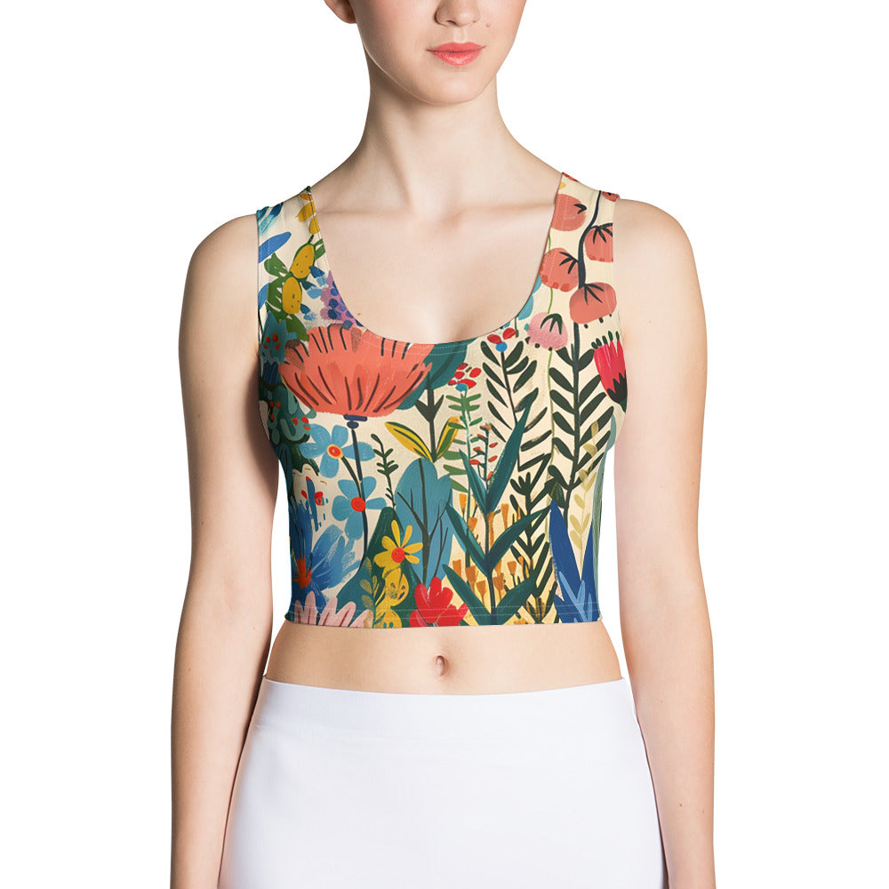 Top crop pour femme - Délice floral nordique | Drese Art