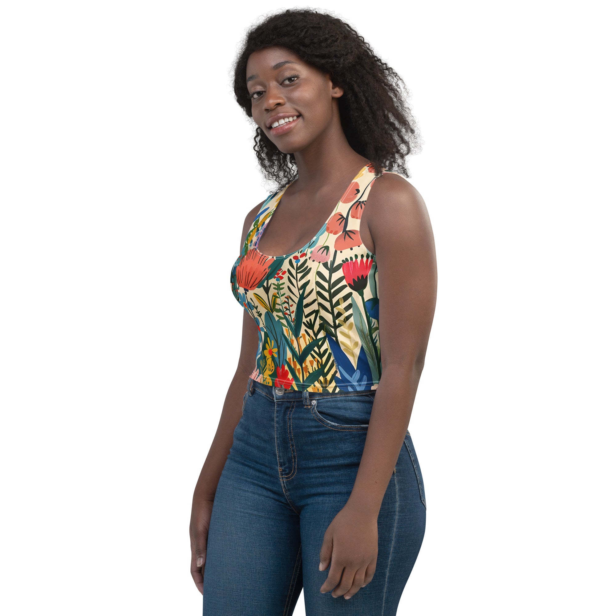 Damen Crop-Top  - Nordischer Blumenzauber | Drese Art