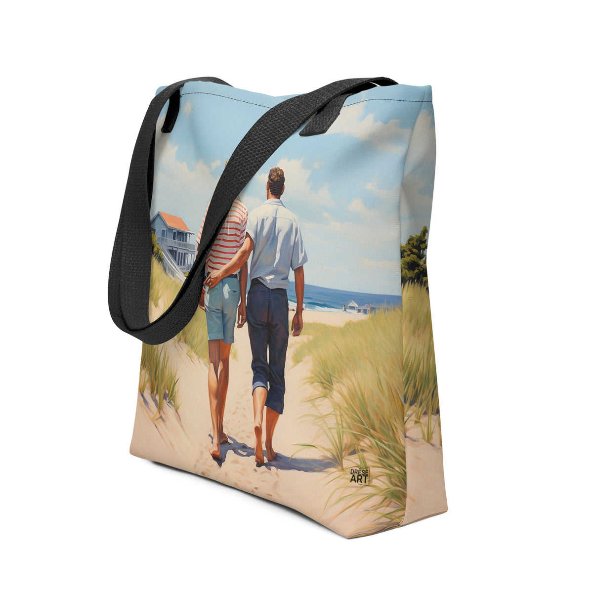 Tote Bag - Sunny Stroll by the Beach | Drese Art