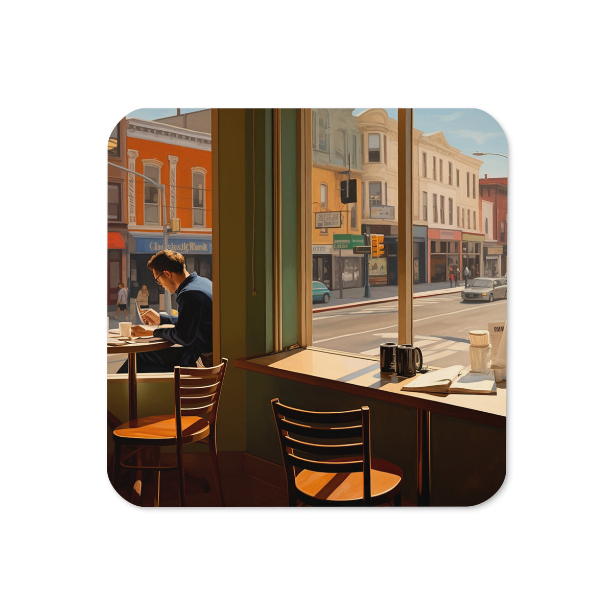 American vintage coaster featuring the San Francisco Escape artwork by Drese Art