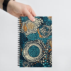 Context image of Ethnic patterned spiral notebook with the Dreaming Currents artwork by Drese Art