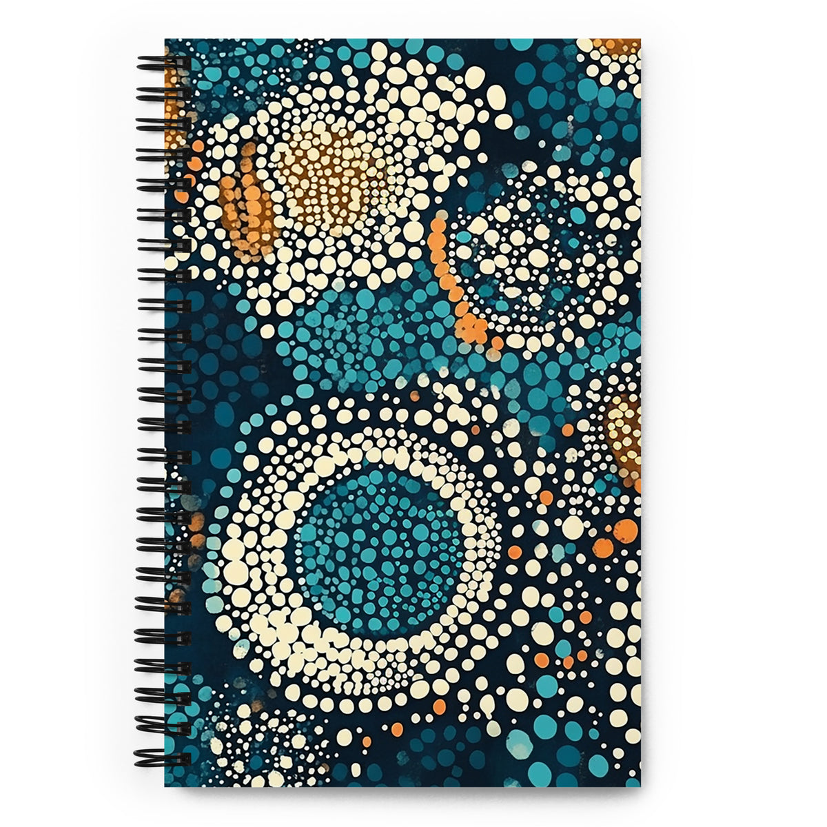 Ethnic patterned spiral notebook with the Dreaming Currents artwork by Drese Art
