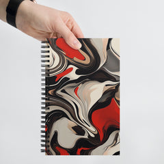 Context image of Abstract pattern spiral notebook with the Crimson Flux artwork by Drese Art