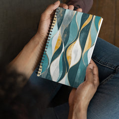 Context image of Abstract pattern spiral notebook with the Gilded Currents artwork by Drese Art