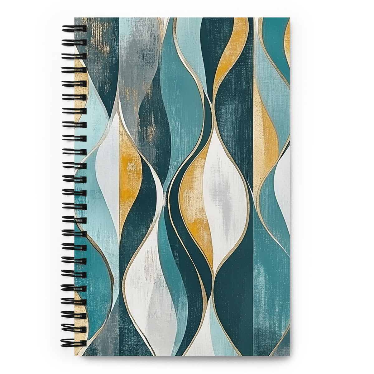 Abstract pattern spiral notebook with the Gilded Currents artwork by Drese Art