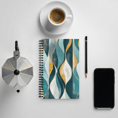Context image of Abstract pattern spiral notebook with the Gilded Currents artwork by Drese Art