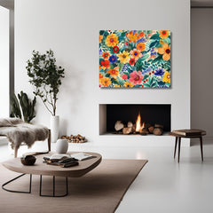Context image of Floral canvas print with the Blossoms of Iberia artwork by Drese Art