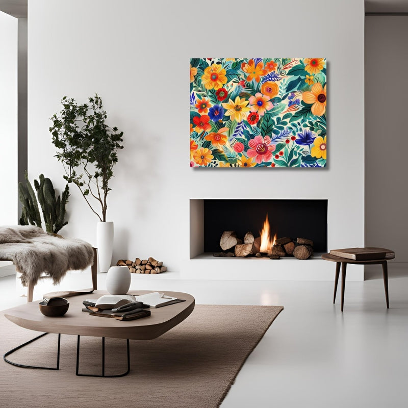 Context image of Floral canvas print with the Blossoms of Iberia artwork by Drese Art