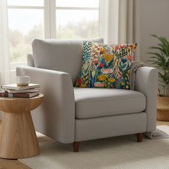 Lifestyle image of Floral Throw Pillow with the Nordic Flora artwork by Drese Art
