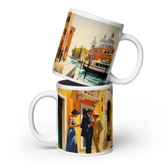 Italian vintage ceramic mug with the Venice Canal artwork by Drese Art