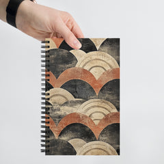 Context image of Japanese vintage pattern spiral notebook with the Aged Tides artwork by Drese Art