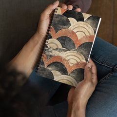 Context image of Japanese vintage pattern spiral notebook with the Aged Tides artwork by Drese Art