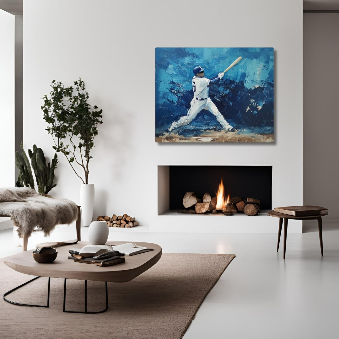 Lifestyle image of Sports-inspired Canvas Wall Art with the Frozen Swing artwork by Drese Art