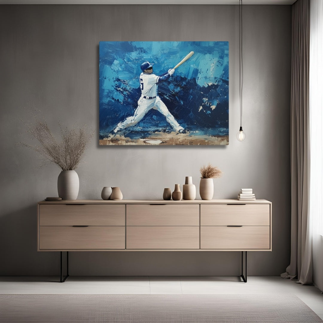 Lifestyle image of Sports-inspired Canvas Wall Art with the Frozen Swing artwork by Drese Art