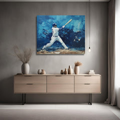 Lifestyle image of Sports-inspired Canvas Wall Art with the Frozen Swing artwork by Drese Art