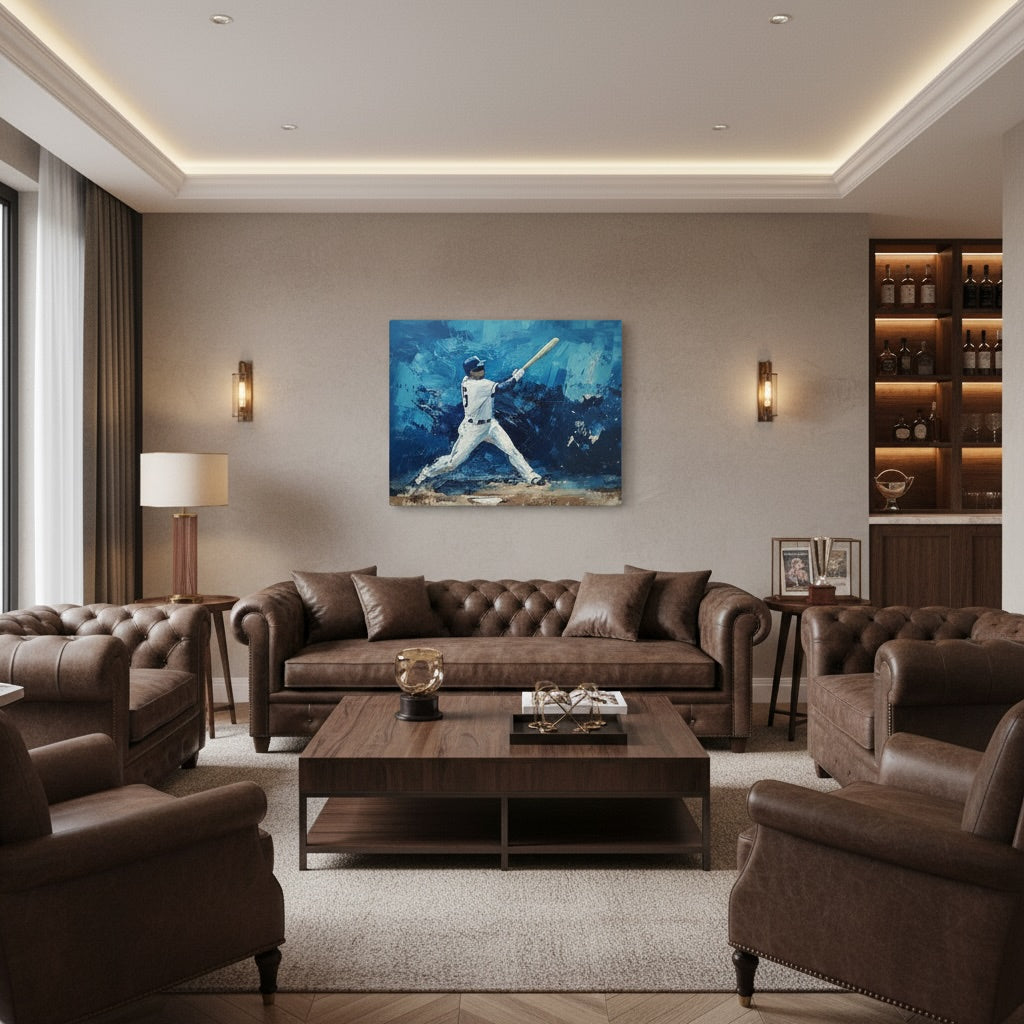 Lifestyle image of Sports-inspired Canvas Wall Art with the Frozen Swing artwork by Drese Art