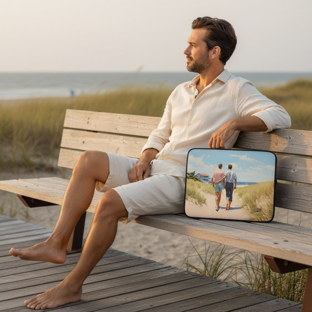 Laptop-Hülle - Spaziergang am Strand | Drese Art