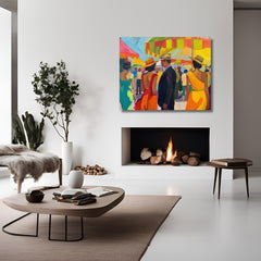 Context image of Spanish vintage canvas print with the Colors of Seville artwork by Drese Art
