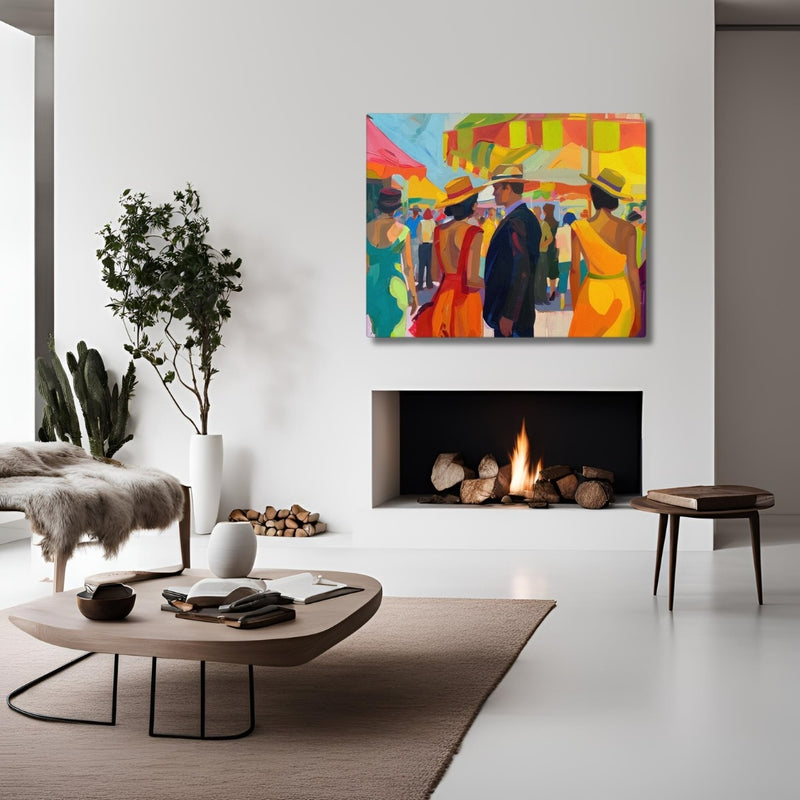 Context image of Spanish vintage canvas print with the Colors of Seville artwork by Drese Art