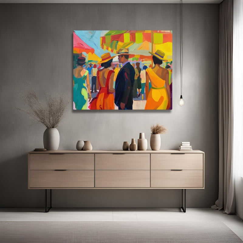 Context image of Spanish vintage canvas print with the Colors of Seville artwork by Drese Art