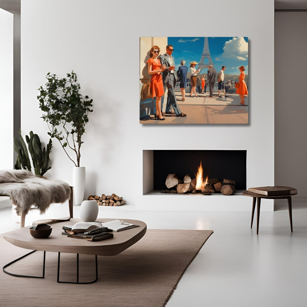 Context image of Vintage Paris canvas print with the Paris Tour Eiffel artwork by Drese Art