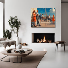 Context image of Vintage Paris canvas print with the Paris Tour Eiffel artwork by Drese Art