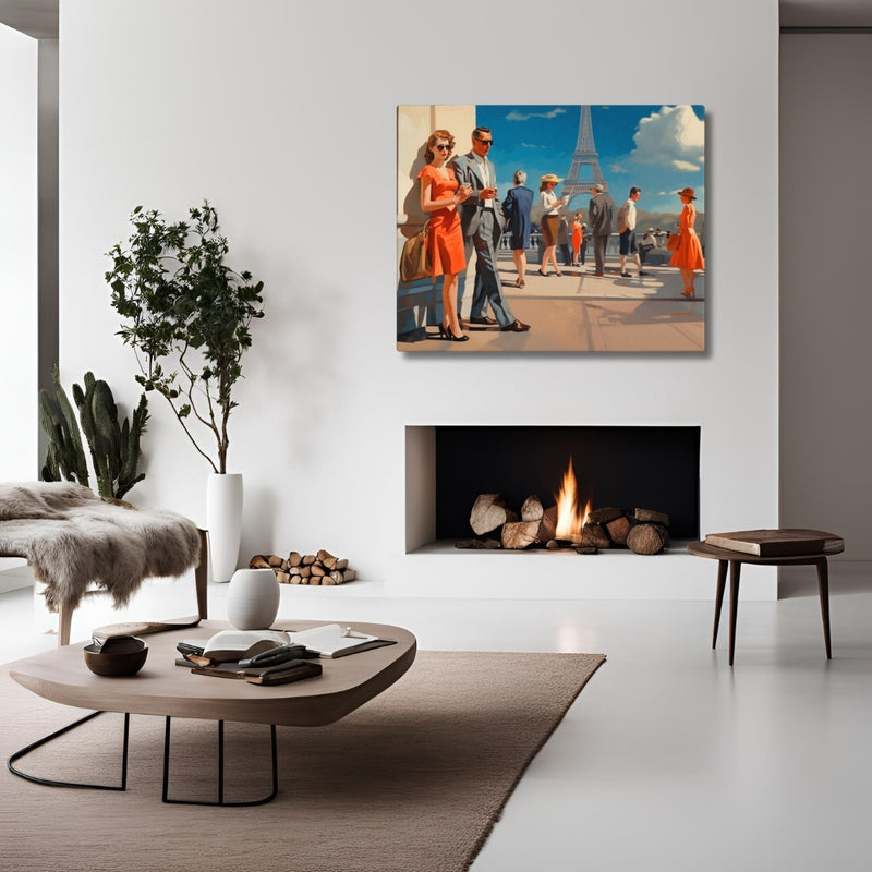 Context image of Vintage Paris canvas print with the Paris Tour Eiffel artwork by Drese Art