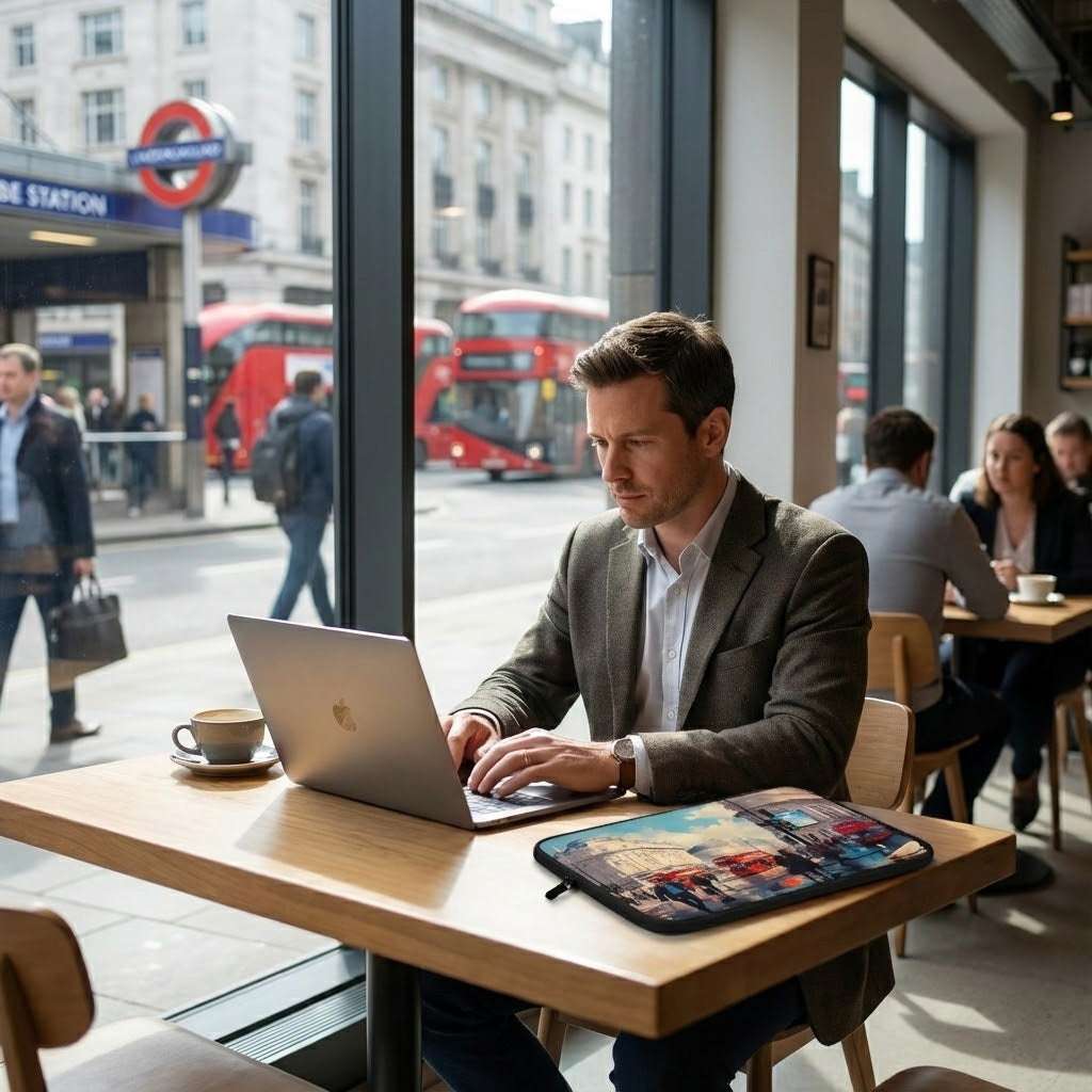 Custodia laptop - Scena di Londra | Drese Art
