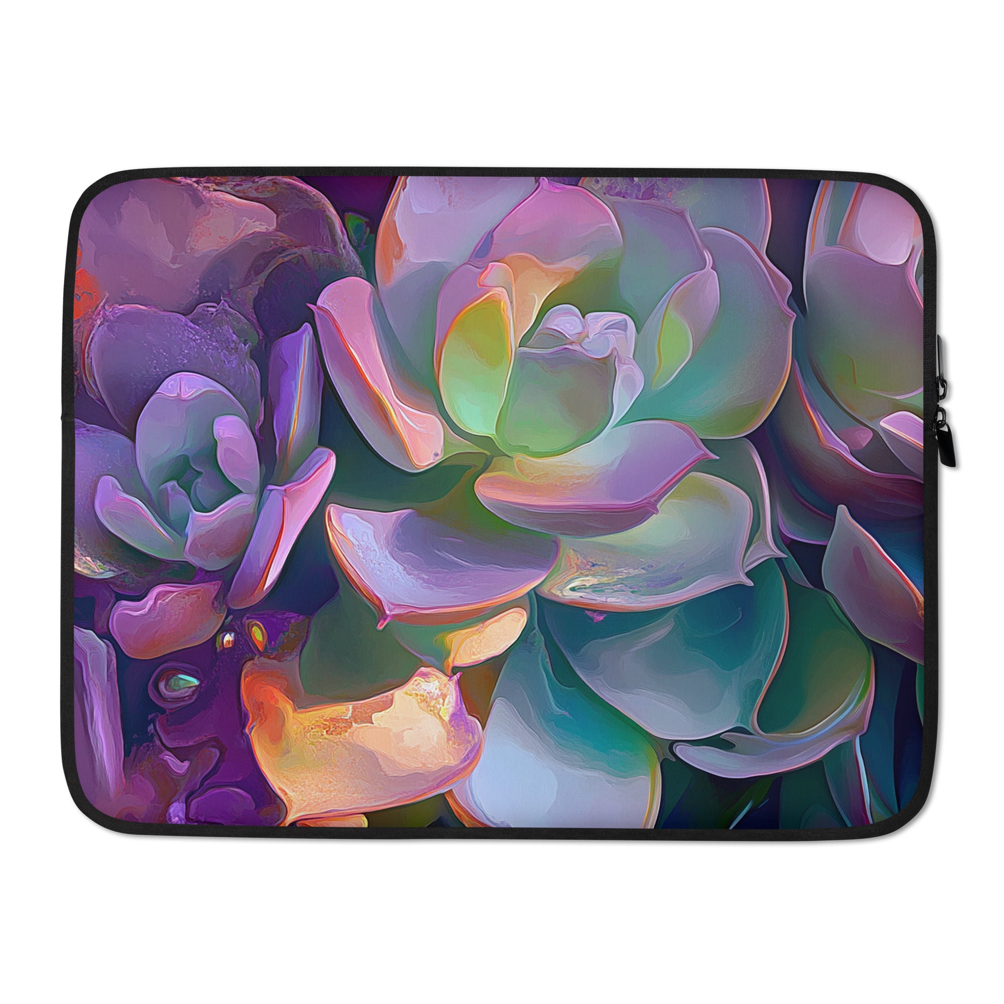 15-inch laptop sleeve Ethereal Bloom by Drese Art — airy floral motifs with soft gradients