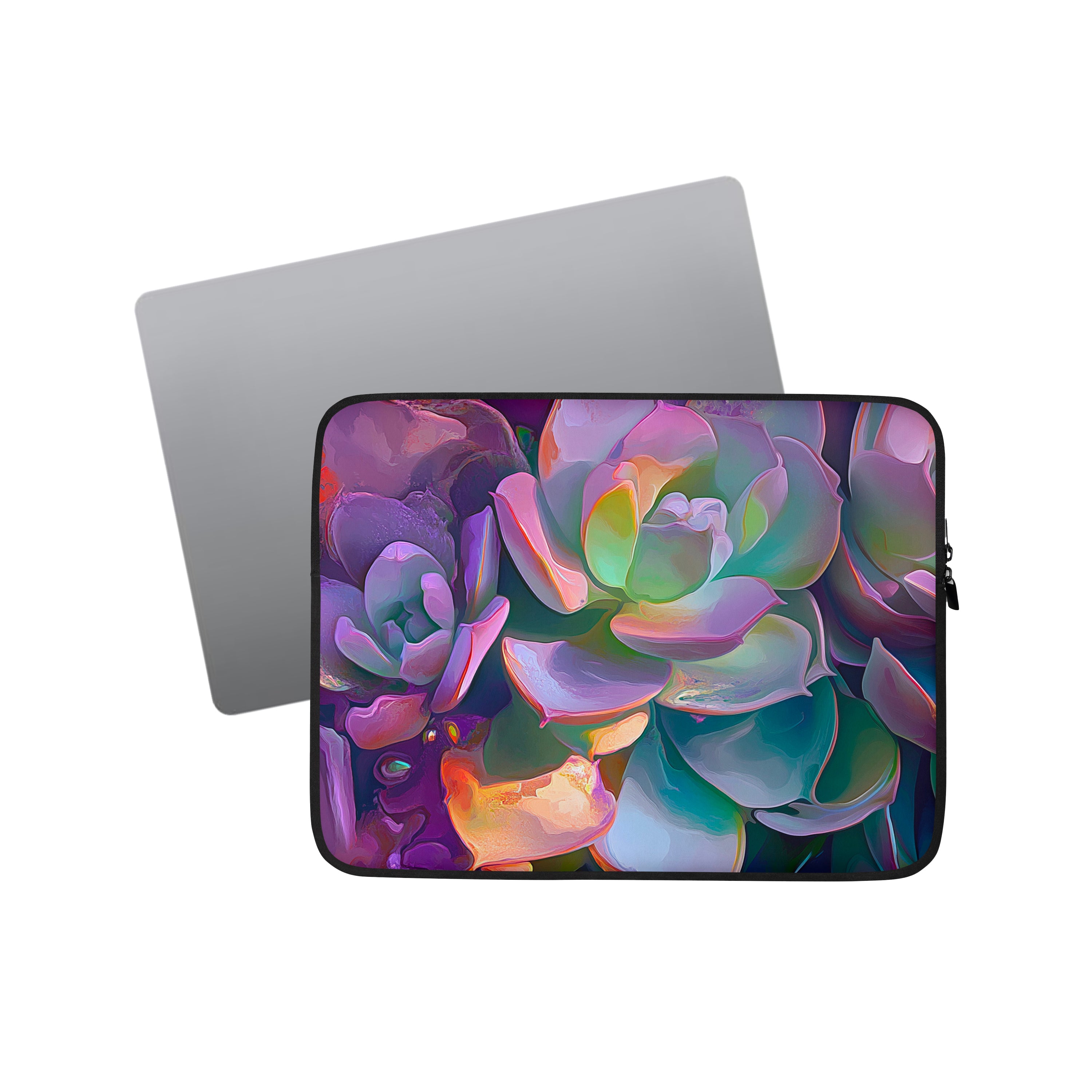 Laptop sleeve Ethereal Bloom by Drese Art — airy floral motifs with soft gradients