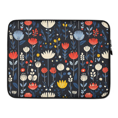 15-inch laptop sleeve Nordic Meadow by Drese Art — Scandinavian floral design in soft hues