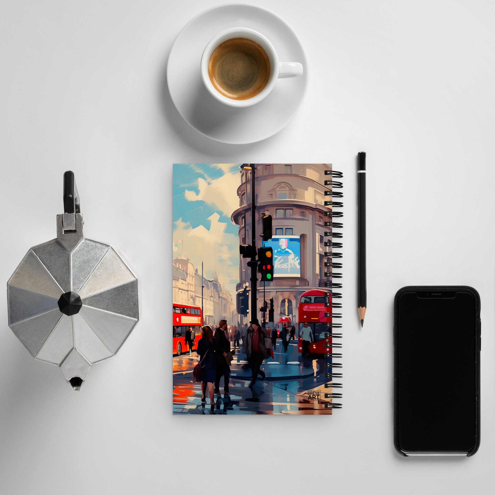 Spiral Notebook - London Scene | Drese Art