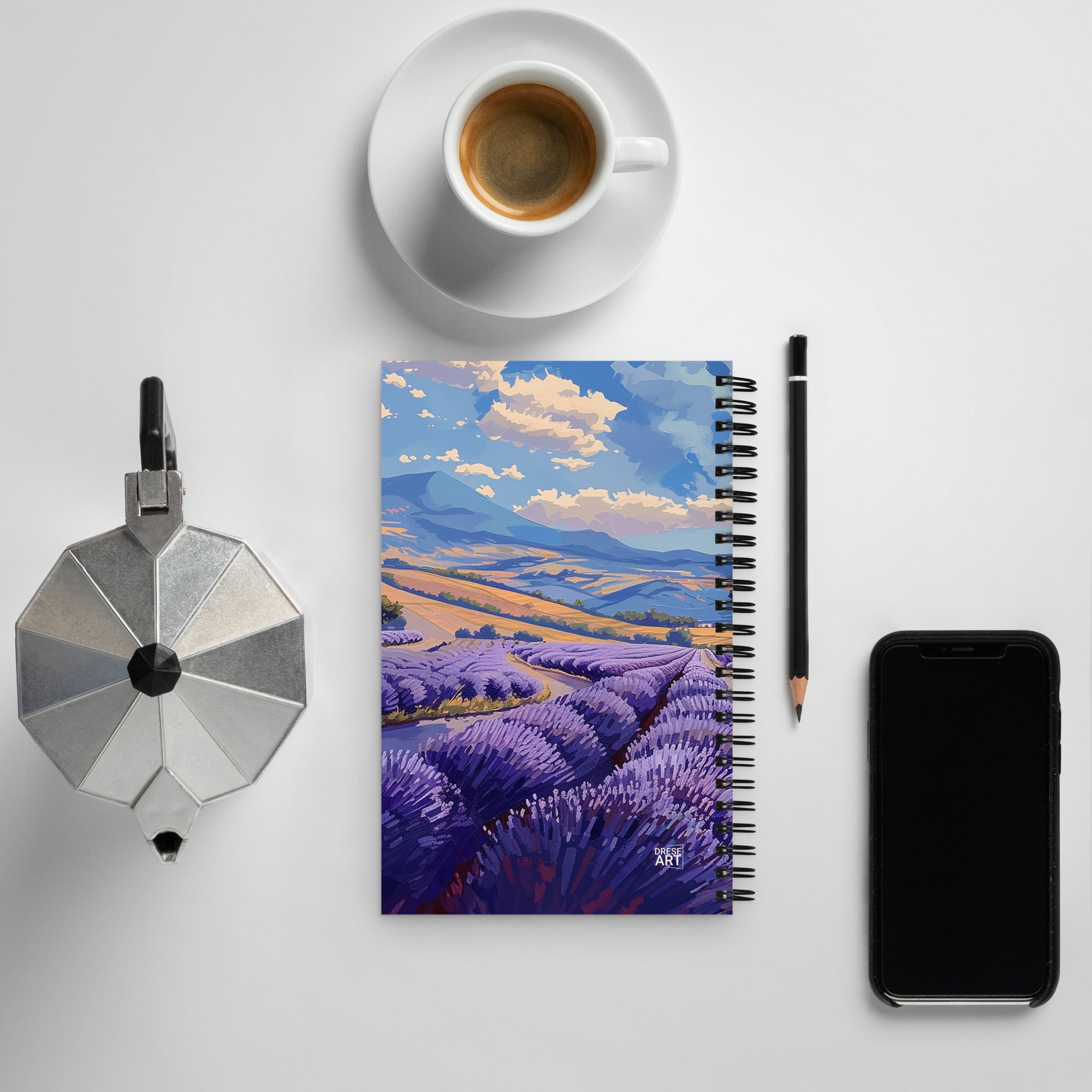 Spiral Notebook - Lavender Hills | Drese Art